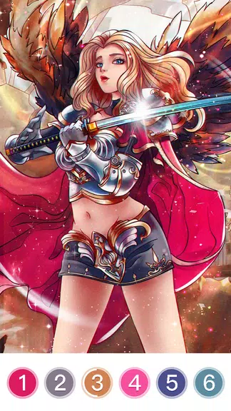 Fantasy Coloring Game, Paint by Number Offline Screenshot 1