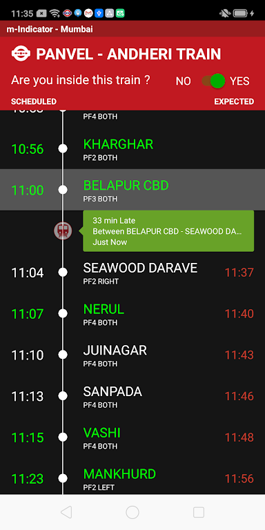 m-Indicator: Mumbai Local ဖန်သားပြင်ဓာတ်ပုံ 1