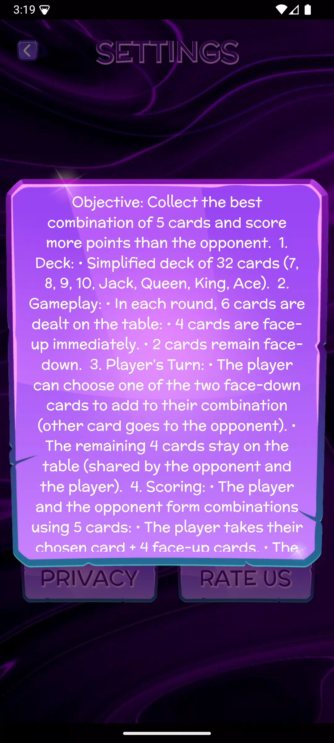 Five Card Showdown Captura de tela 3