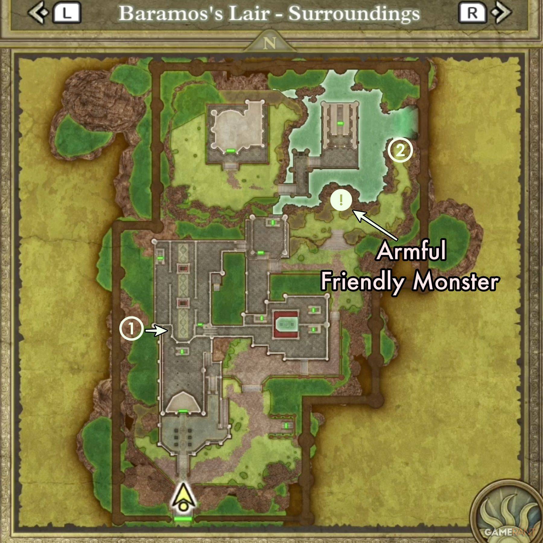 Image: Map highlighting treasure locations in Surroundings