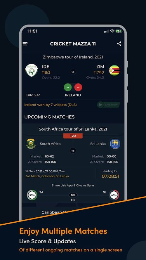Cricket Mazza 11 Live Line Captura de tela 2