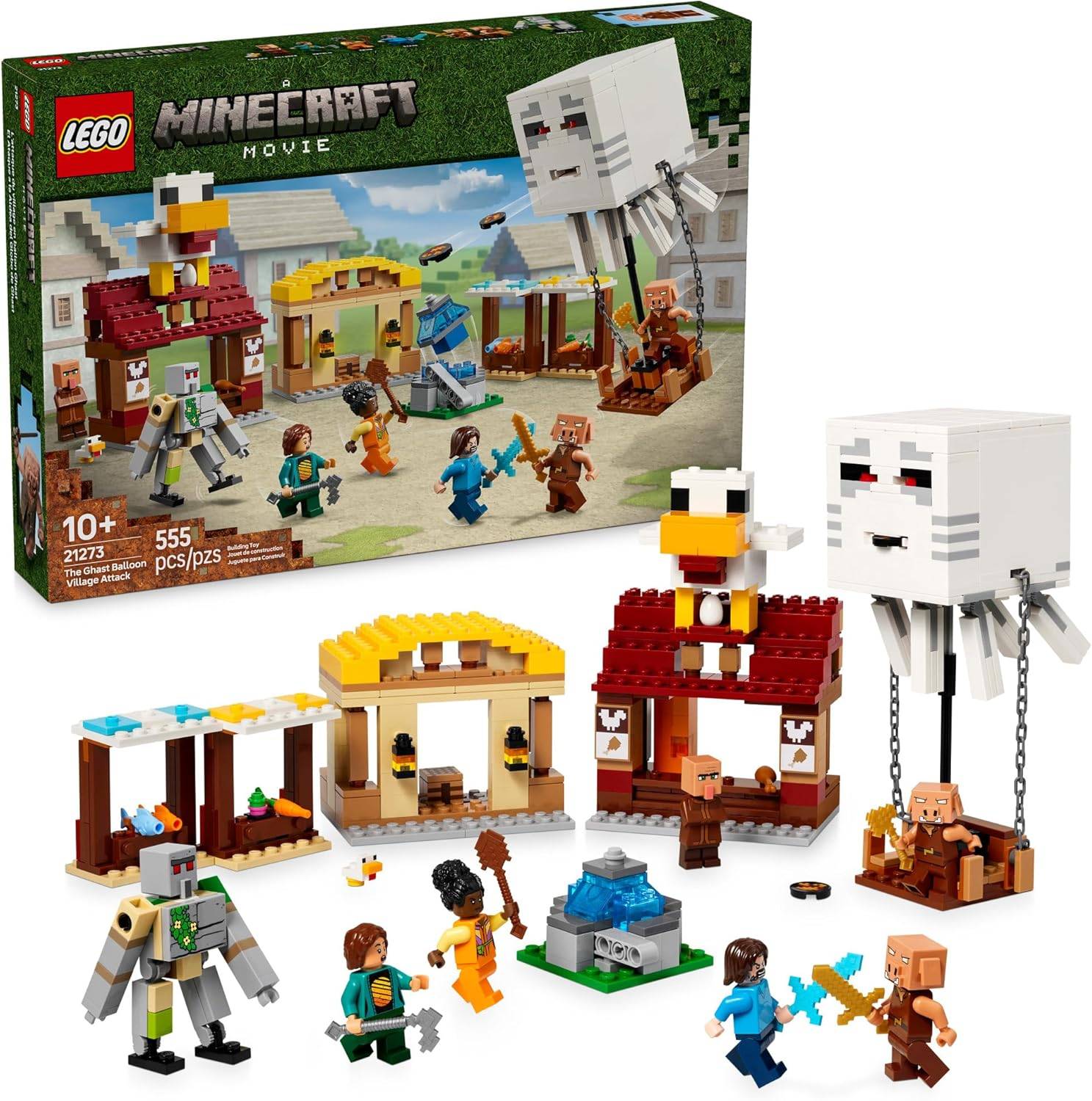 LEGO MINECRAFT De Ghast Ballon Village Attack