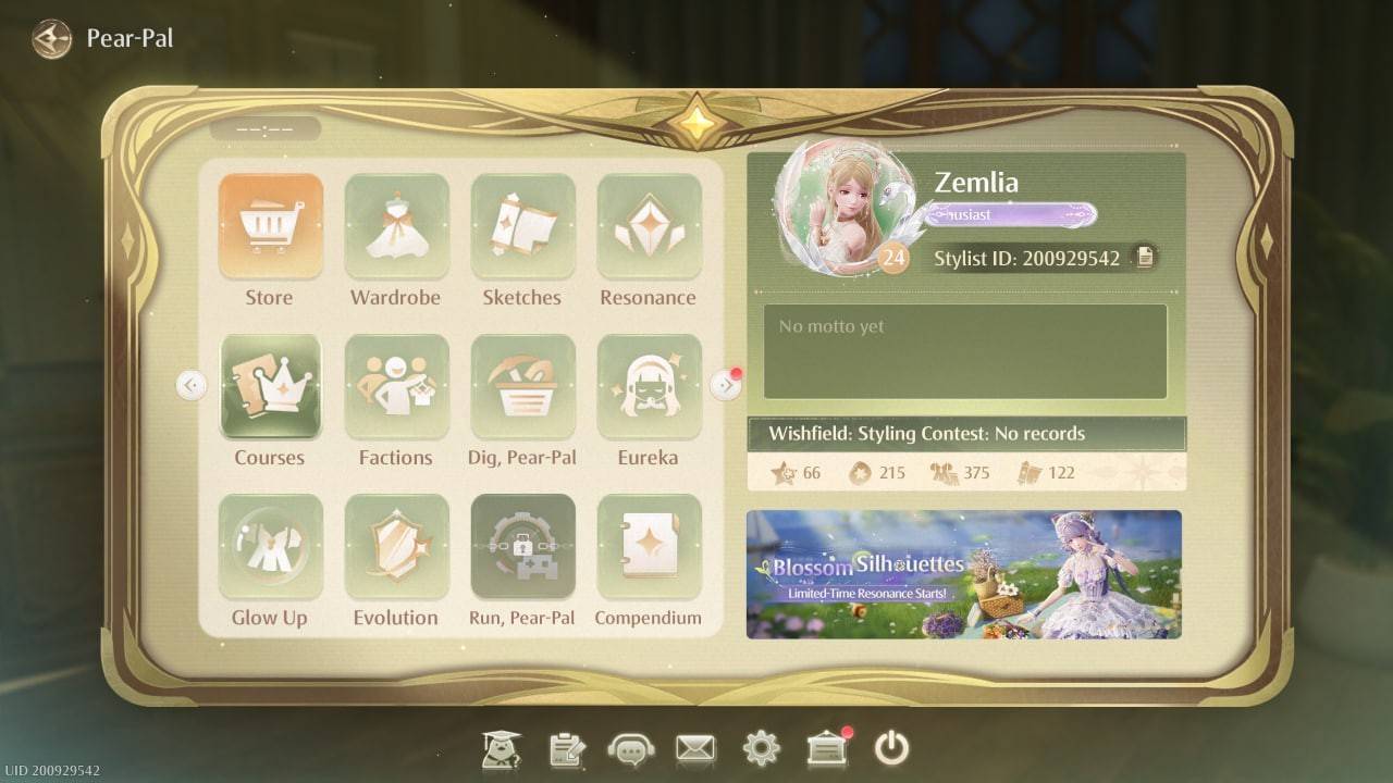 Courses menu navigation