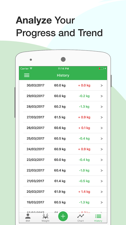 BMI Calculator: Weight Tracker Capture d'écran 3