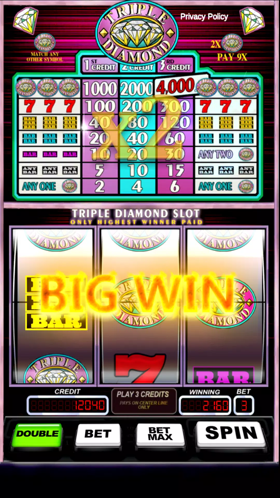 Triple Pay Diamond Slot स्क्रीनशॉट 0