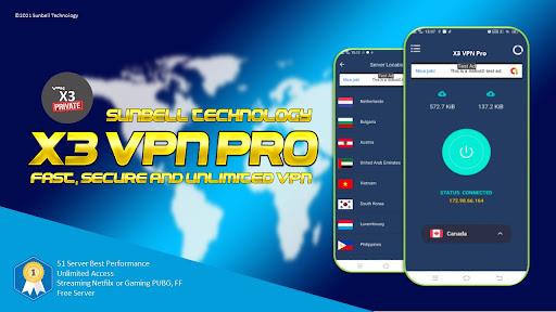 Schermata X3 VPN Pro - Fast , Secure & Unlimited VPN 0