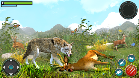 Wild Wolf Games: Animal Sim 3D Capture d'écran 2