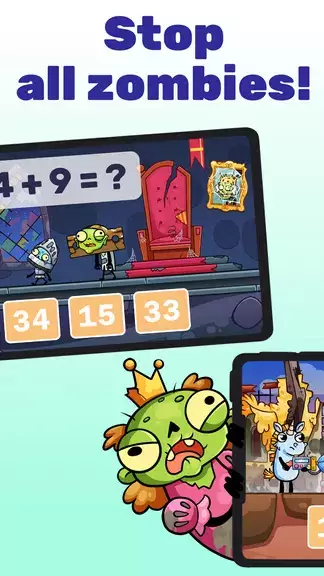 Math games: Zombie Invasion 螢幕截圖 1