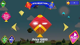 Pipa Layang Kite Flying Game स्क्रीनशॉट 1