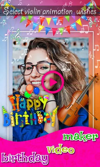 Birthday Video & Status Maker Captura de pantalla 1