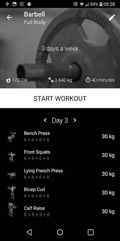 Schermata Barbell Home Workout 1