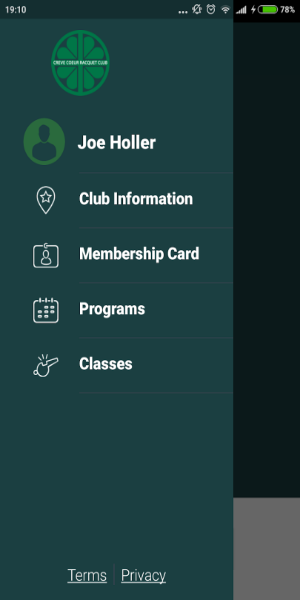 CCRC Tennis Mobile App Ekran Görüntüsü 1