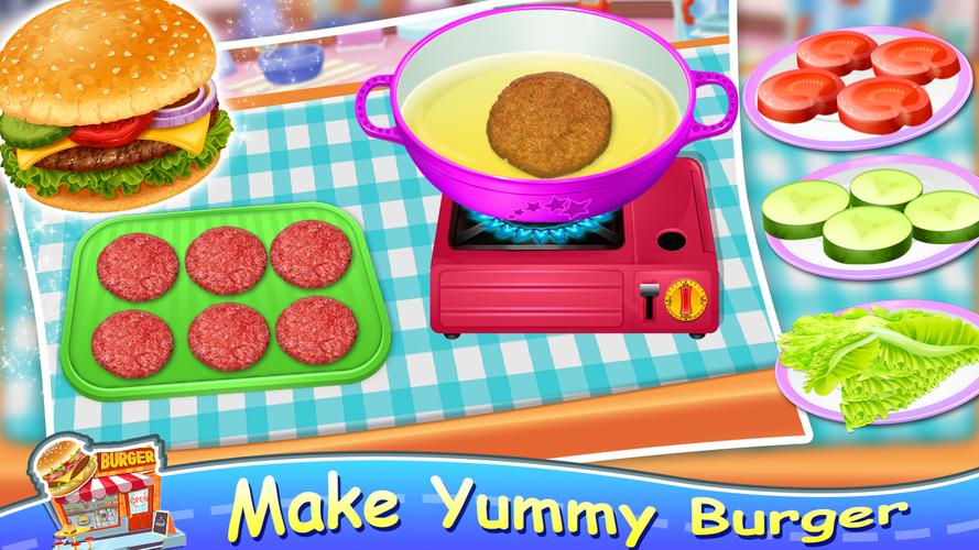 Pizza Burger - Cooking Games ဖန်သားပြင်ဓာတ်ပုံ 1