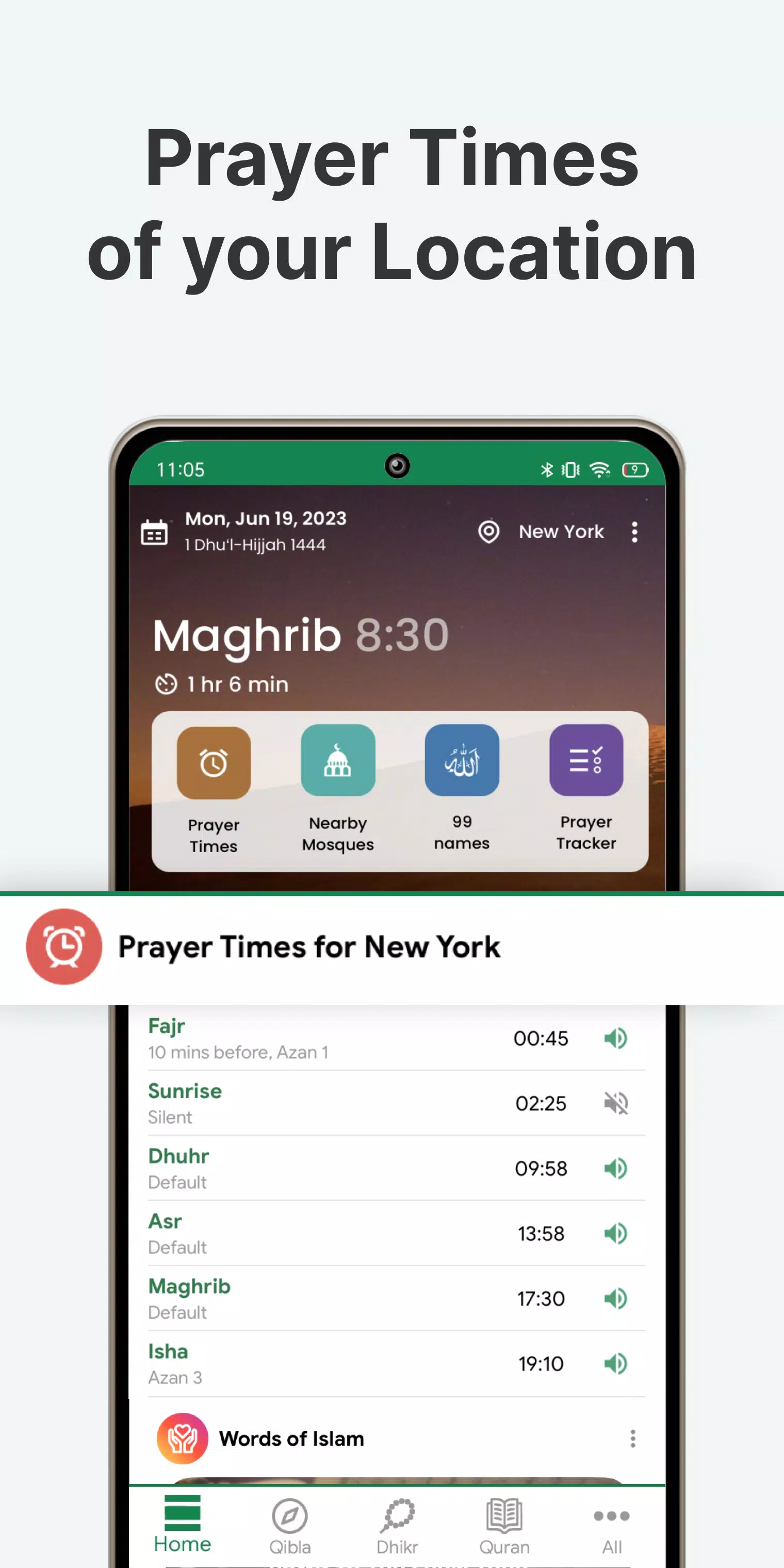 Muslim: Prayer Times, Qibla 螢幕截圖 0