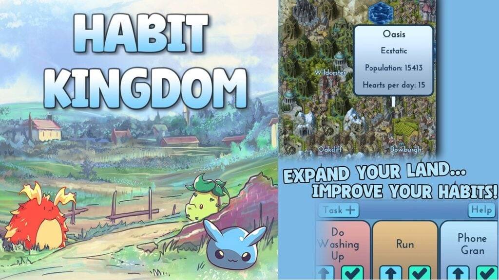 Voltooi je takenlijst terwijl je vecht tegen monsters in een nieuw spel Habit-Kingdom