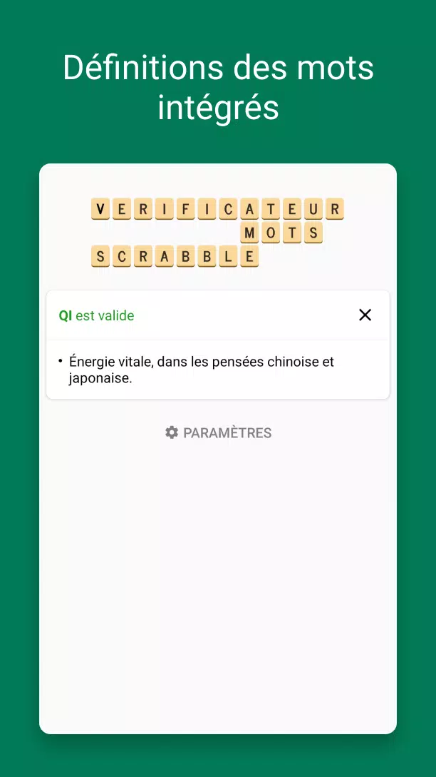 Verificateur Mots SCRABBLE Capture d'écran 1