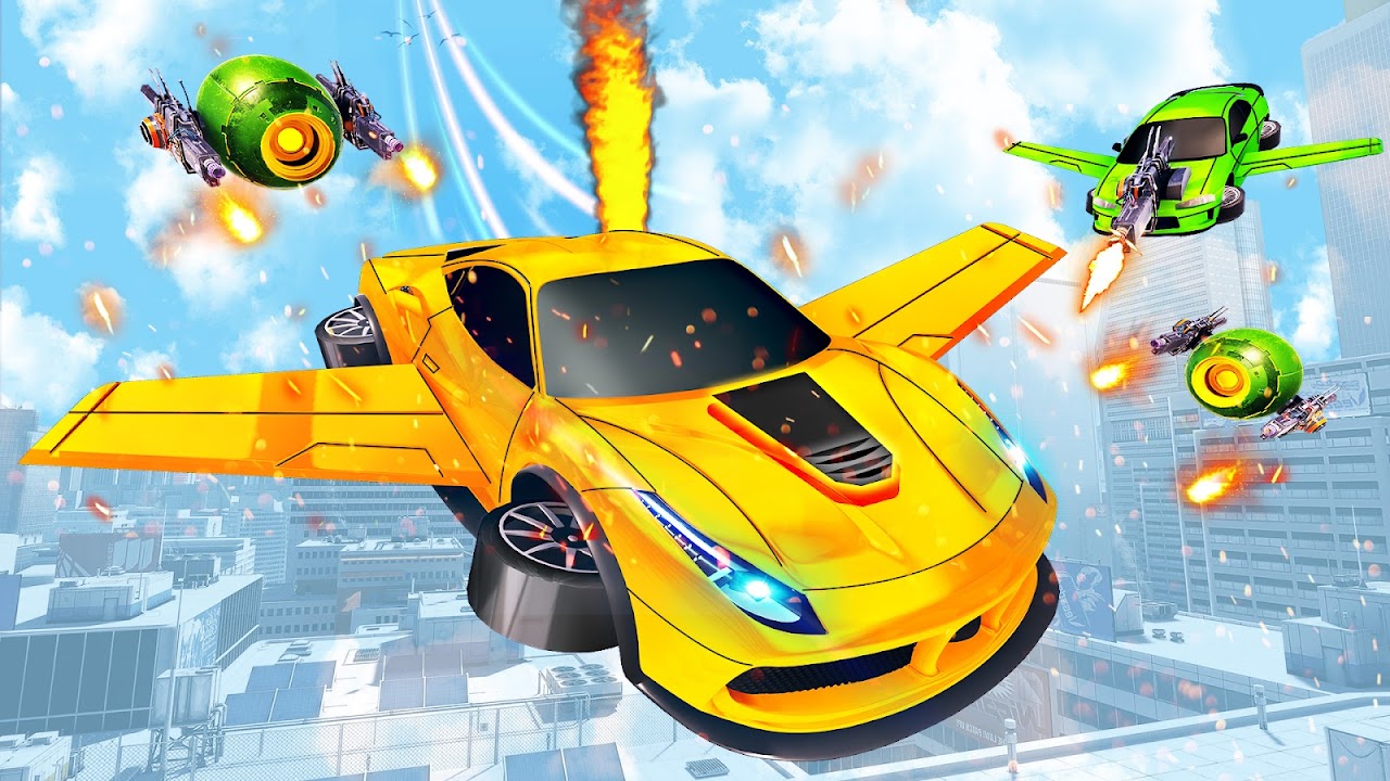 Flying car- Robot Transformation Car Driving Screenshot 1