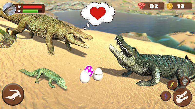 Wild Crocodile Family Sim Game Скриншот 1