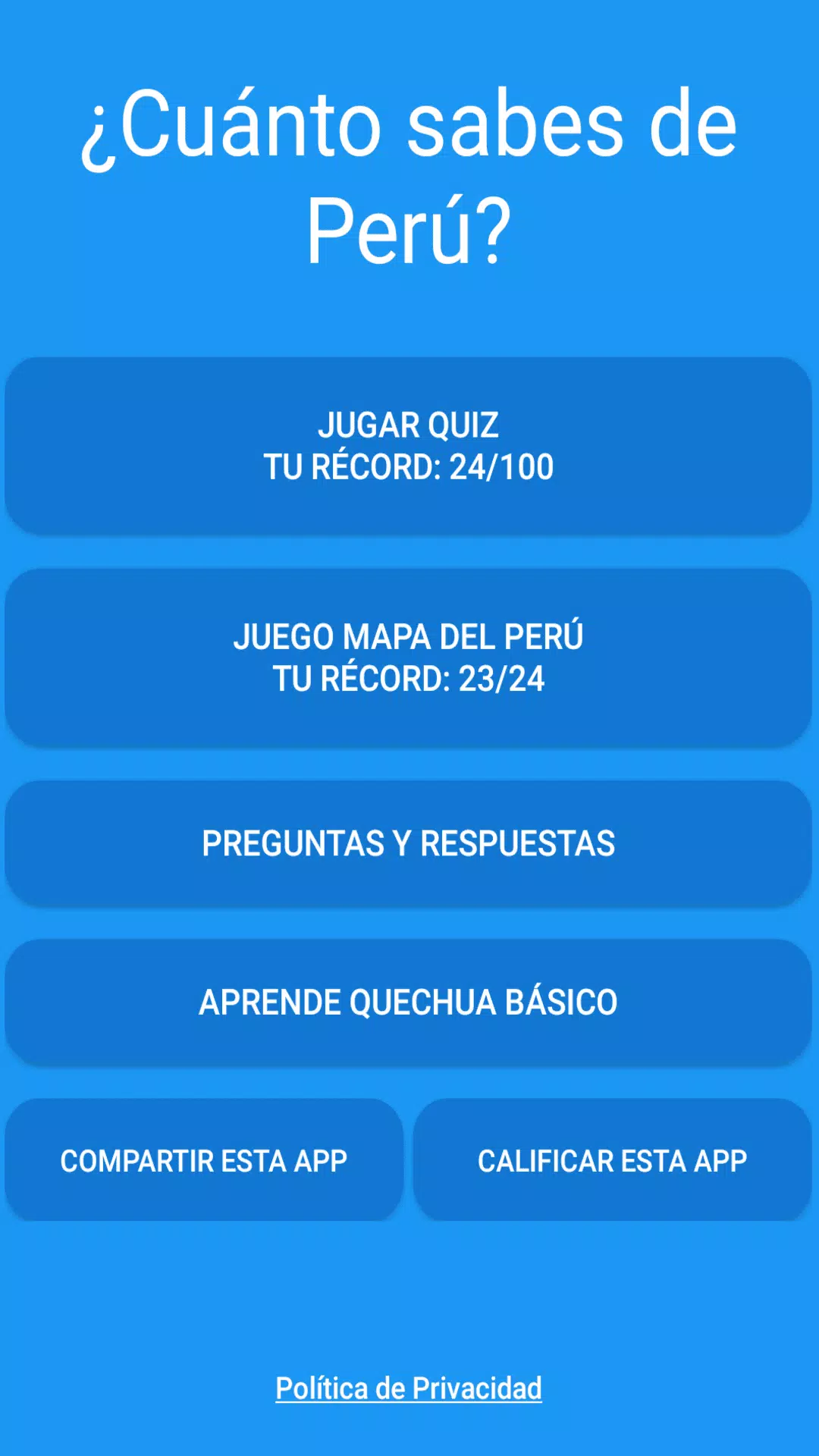 Test: ¿Cuánto sabes de Perú? Screenshot 0