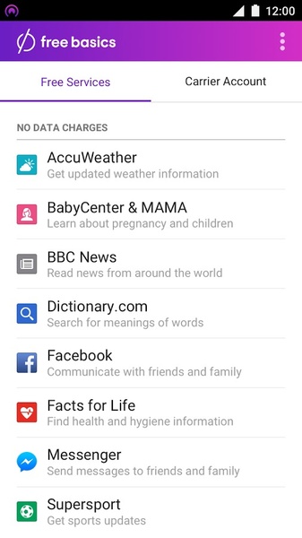 Free Basics by Facebook ภาพหน้าจอ 1