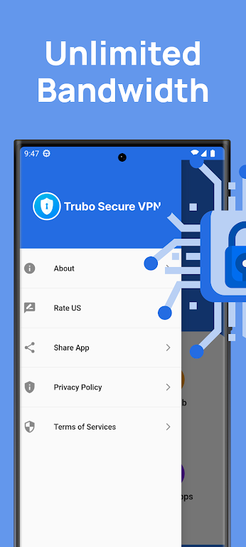 Turbo Secure VPN: Fast Proxy Tangkapan skrin 1