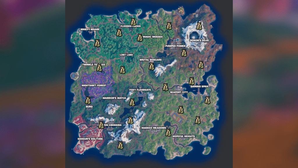 Carte des emplacements Sprite de Fortnite Earth Sprite